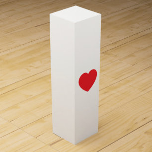 Plain Modern White Red Love Heart Graphic Wine Box