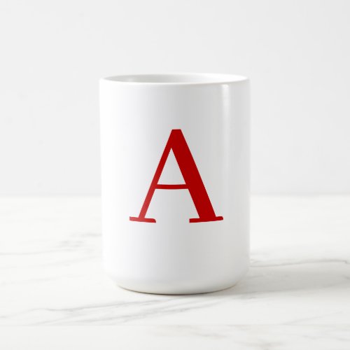 Plain Modern White Red Monogram Initial Letter