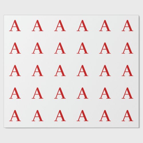 Plain Modern White Red Monogram Initial Letter