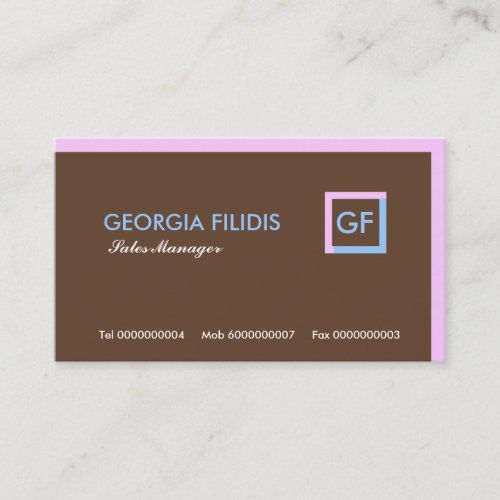 Plain Monogram Business Cards