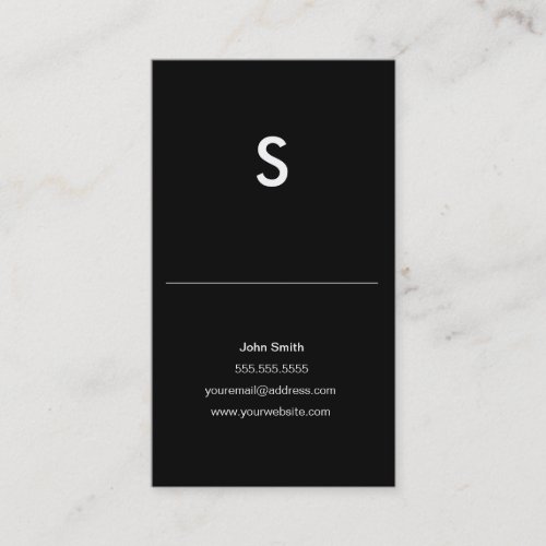 Plain Monogram Initial for Personal or Company Business Cards