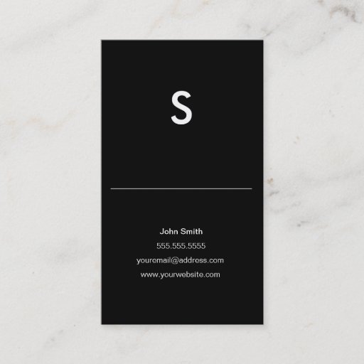 Customizable Plain Monogram Initial for Personal or Company Business Cards
