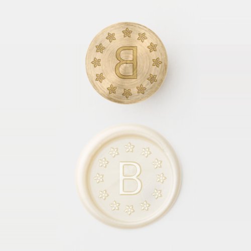 Plain Monogram Surrounded by Flowers Wax Seal Stamp