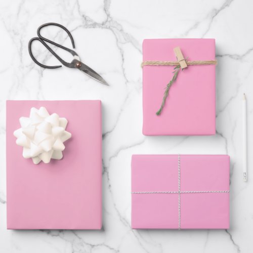 Plain Nadeshiko Carnation Pink Shades 3 Tones Wr Wrapping Paper Sheets