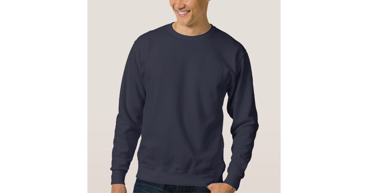 Plain navy blue basic sweatshirt for men | Zazzle
