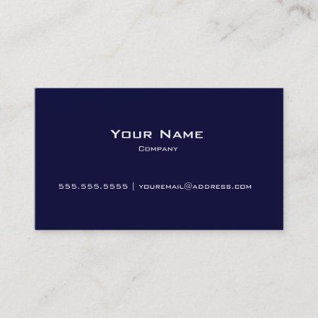 Plain Navy Blue & White Modern Business Card