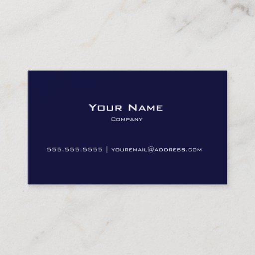 Customizable Plain Navy Blue &amp; White Modern Business Card