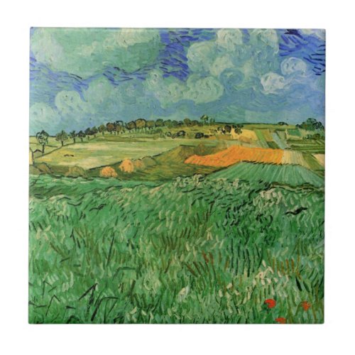 Plain Near Auvers by Vincent van Gogh Ceramic Tile