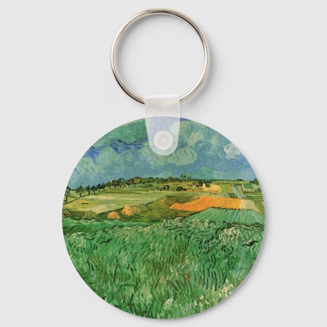 Plain Near Auvers by Vincent van Gogh Keychain (Front)