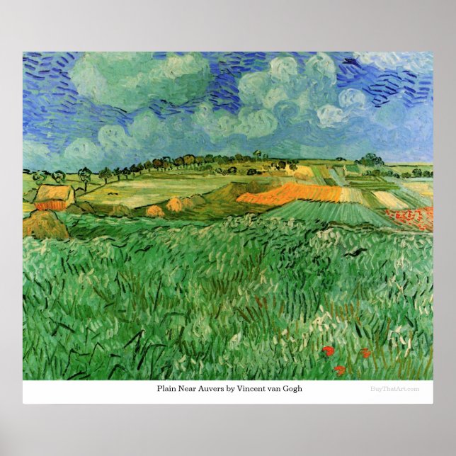 Plain Near Auvers by Vincent van Gogh Poster (Front)