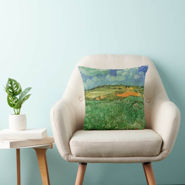 Plain Near Auvers by Vincent van Gogh Throw Pillow (Chair)