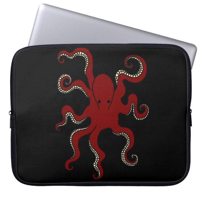 Plain Octopus Laptop Sleeve (Front)