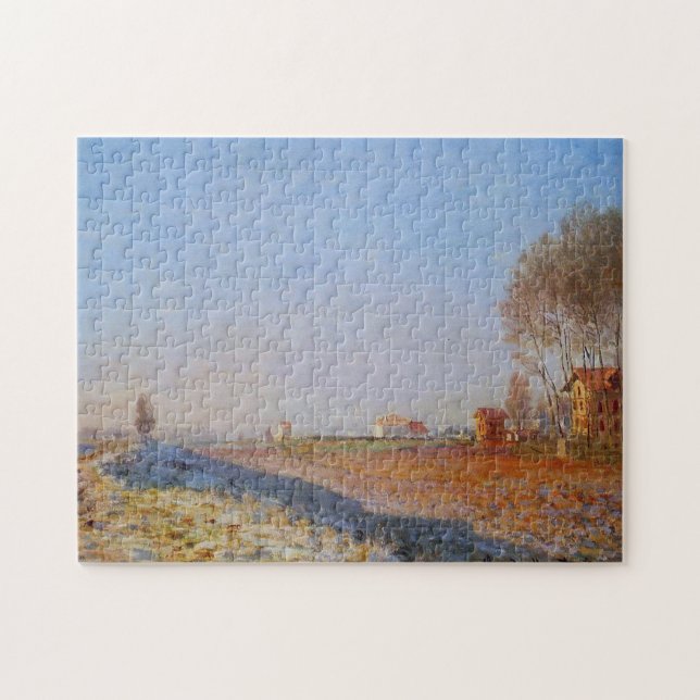 Plain of Colombes, White Frost Monet Fine Art Jigsaw Puzzle (Horizontal)