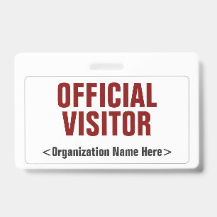 Plain "OFFICIAL VISITOR" Badge