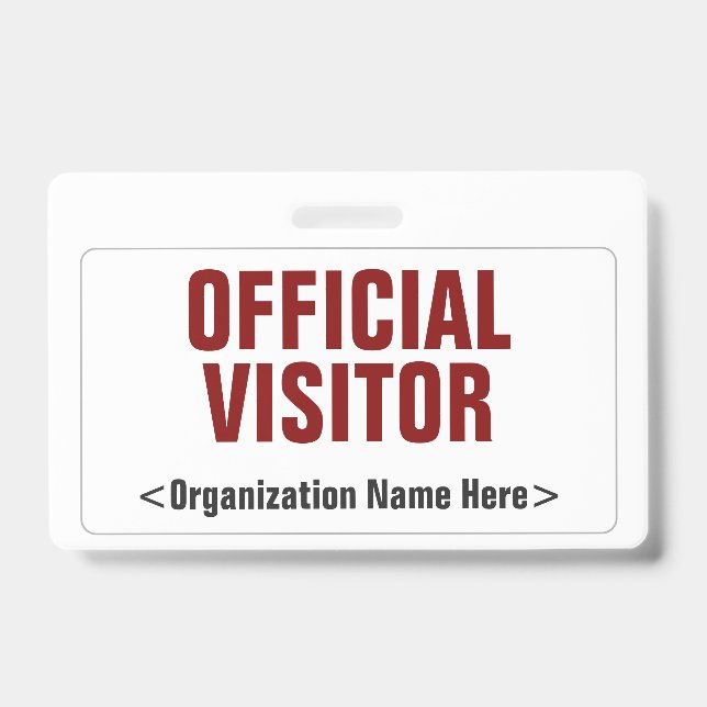 Plain "OFFICIAL VISITOR" Badge (Front)