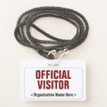 [ Thumbnail: Plain "Official Visitor" Badge ]