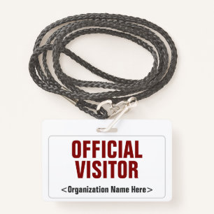 Plain "OFFICIAL VISITOR" Badge