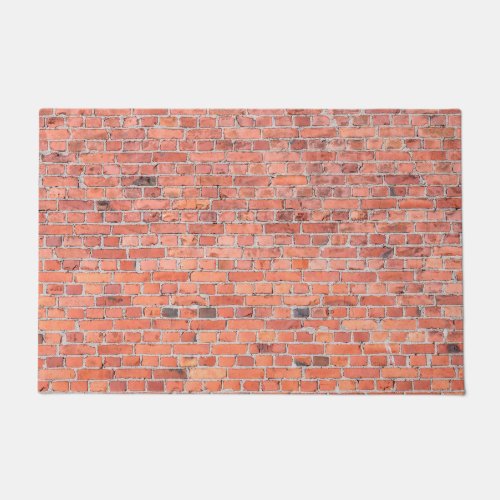 Plain Old Orange Red Brick Wall Doormat