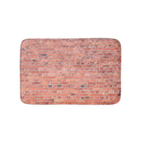 Plain Old Orange Red Brick Wall Doormat Bath Mat