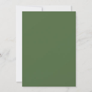 Plain Olive Green 5" x 7" Blank Wedding Invitation