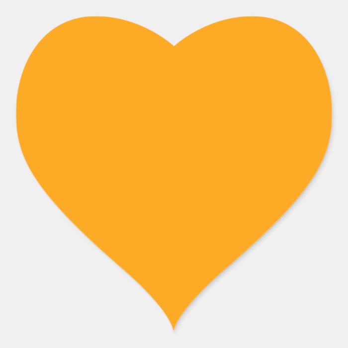 Plain Orange Background. Heart Stickers