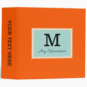 Plain Orange Background Monogram Binder