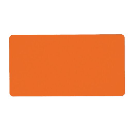 Plain orange background solid color blank label | Zazzle