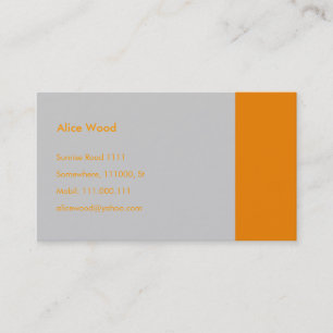 Plain   Orange Gray Business Card
