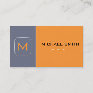 Plain Orange & Gray Elegant Professional Modern Business Card
