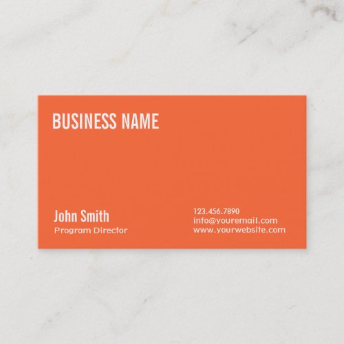 Plain Orange Program Director Business Card