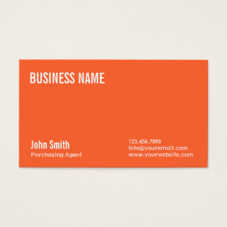 Er Business Cards Templates Zazzle Plain Orange Purchasing Agent Business Card