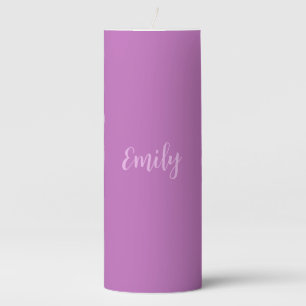 Plain Orchid & Lilac Modern Minimalist Pillar Candle