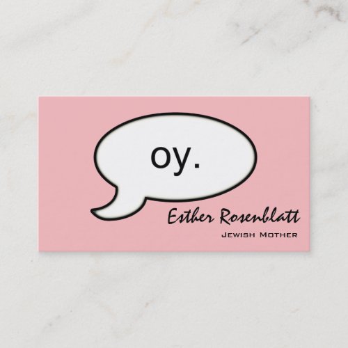 Plain Oy Cloud Jewish Mother Business Card