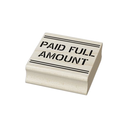 Plain PAID FULL AMOUNT Rubber Stamp