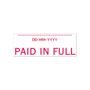 Plain "PAID IN FULL" Rubber Stamp