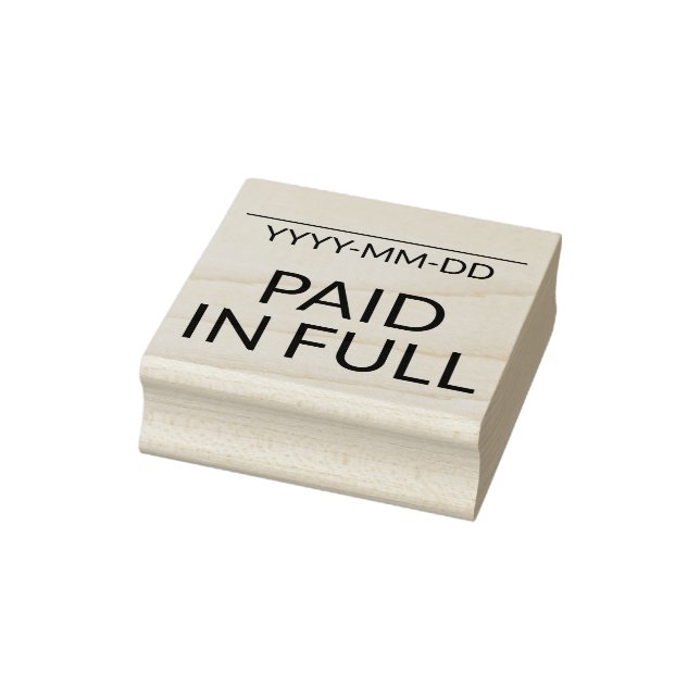 Plain "PAID IN FULL" Rubber Stamp (Stamp)