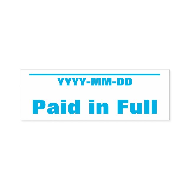 Plain "Paid in Full" Rubber Stamp (Design)