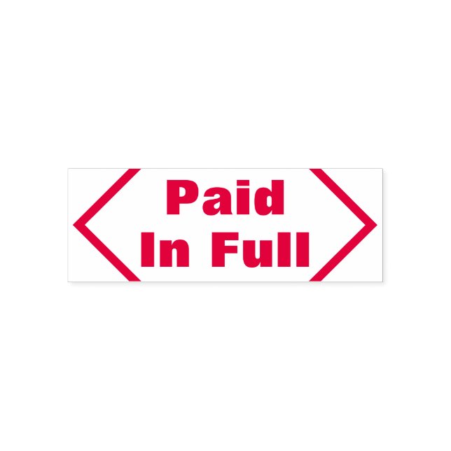 Plain "Paid In Full" Rubber Stamp (Design)