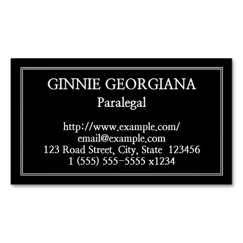 Plain Paralegal Magnetic Business Card