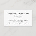 [ Thumbnail: Plain Patent Agent Business Card ]