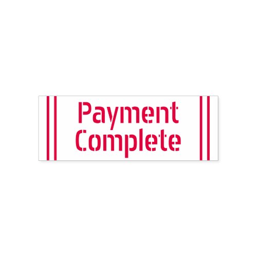 Plain Payment Complete Rubber Stamp