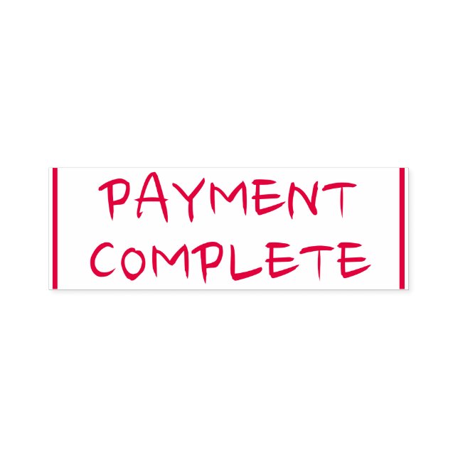 Plain "PAYMENT COMPLETE" Rubber Stamp (Design)