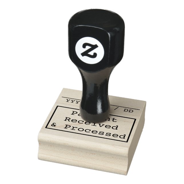 Plain "Payment Received & Processed" Rubber Stamp (Stamp)