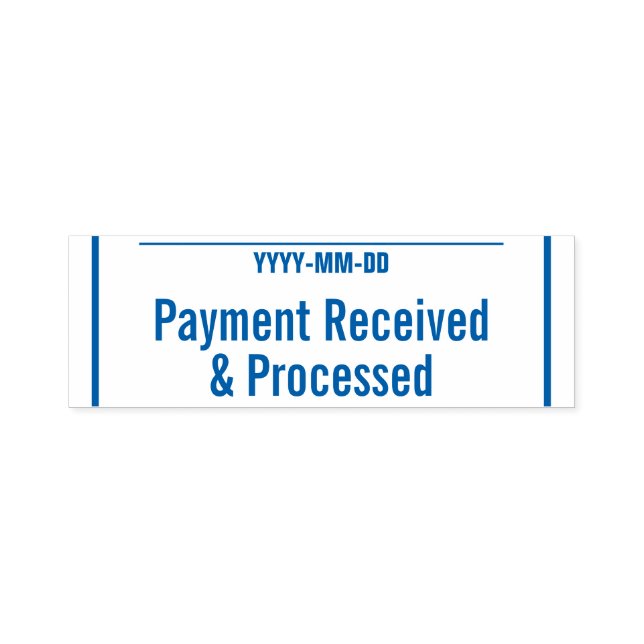 Plain "Payment Received & Processed" Rubber Stamp (Design)