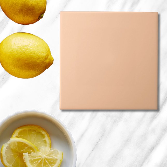 Plain Peach Solid Color Tile (Simple Peach Color Tile is a solid color peach tile modern minimalist and elegant
)