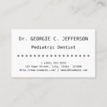 [ Thumbnail: Plain Pediatric Dentist Business Card ]