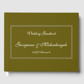 Plain, Personalized Wedding Guest Book