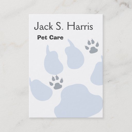 Customizable Plain Pet Care Animal Sitter Dog Cat Paw Prints Business Card Templates