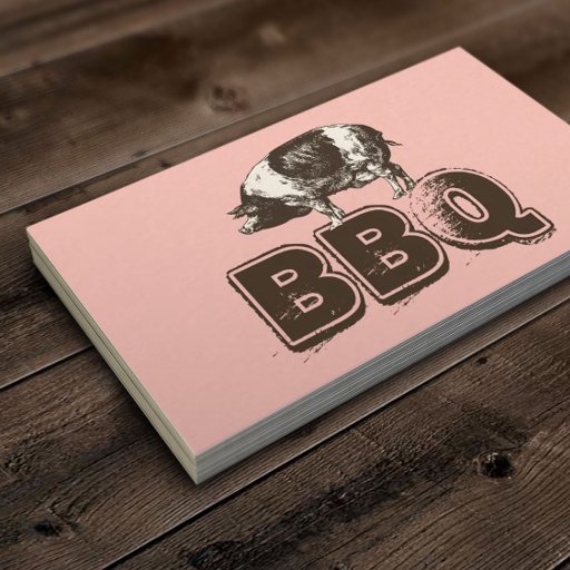 Customizable Plain Pink BBQ Pork Business Card