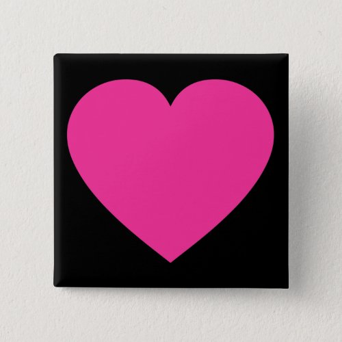 Plain Pink Heart Pinback Button